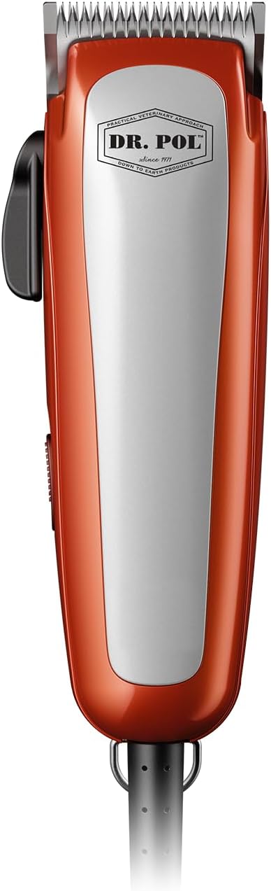 Andis Dr Pol Easy Clip Ultra Adjustable Blade Clipper Kit, Ultimate Grooming Tool for DIY Touch-Ups on Single-Coated Breeds with Thin to Medium Coats, Orange, 561116