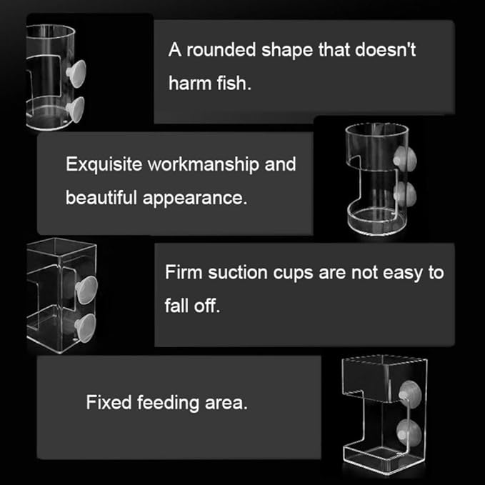 generic Suction Cup Fish Feeder, Aquarium Feeding Ring Fish Tank Station Floating Food Tray Feeder with Suction Cup Aquarium Accessory(Round), AM0XDM0L1YFUS