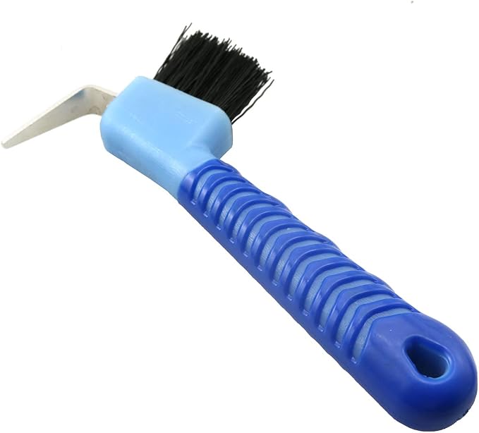 ZYAMY Horse Hoof Pick Brush with Soft Touch Rubber Handle Random Color for Goat, Donkey and Horse