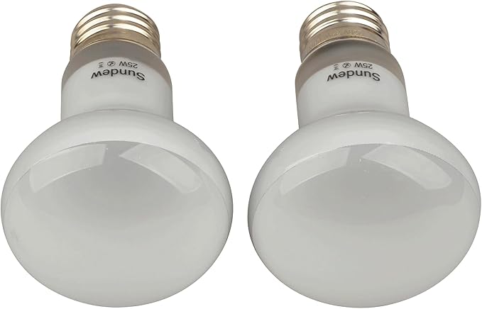 Sundew 2-Pack 25W/50W Reptile Heat Bulb, Dimmable Basking Spot Lamp for Reptiles & Amphibians, Daytime Heating Light for Bearded Dragon, Gecko, Lizard, Snake, Turtle - E26 Base (25, Watts)