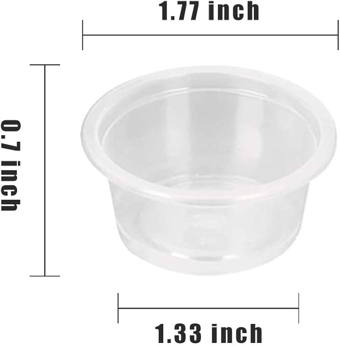 200Pcs Crested Gecko Food Dish, 0.5oz Plastic Reptile Feeding Cups
