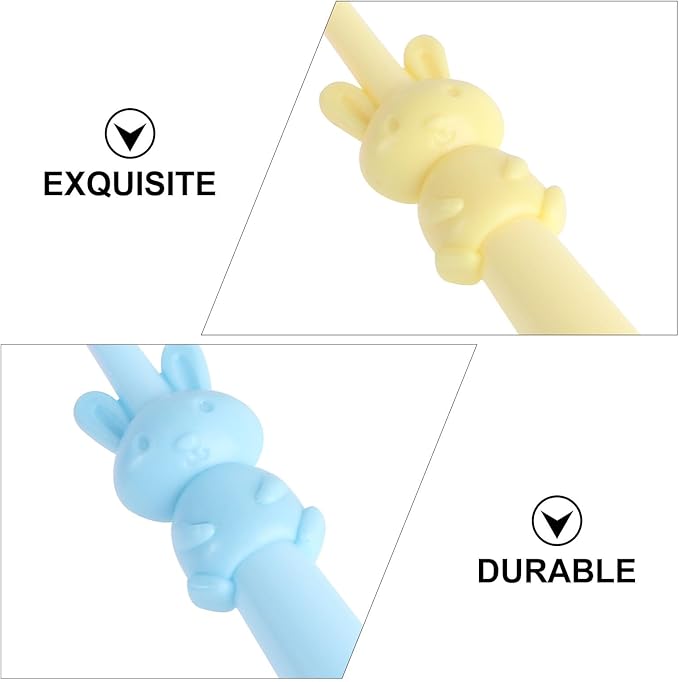 UPKOCH 3pcs Manual Toothbrush Set for Babies 2-8 Years, Gentle Thin Bristles, Cartoon Rabbit Design, Oral Care for Teeth Cleaning