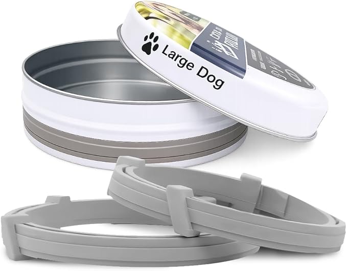 NJKPUYT Flea Collar for Dogs, Tick and Flea Collar for Dogs, Dog Tick Collar, Dog Flea Collars, Tick Collar for Dogs, Flea Collar for Large Dogs, Lasts Up to 8 Months, Family Friendly – 2 Pack
