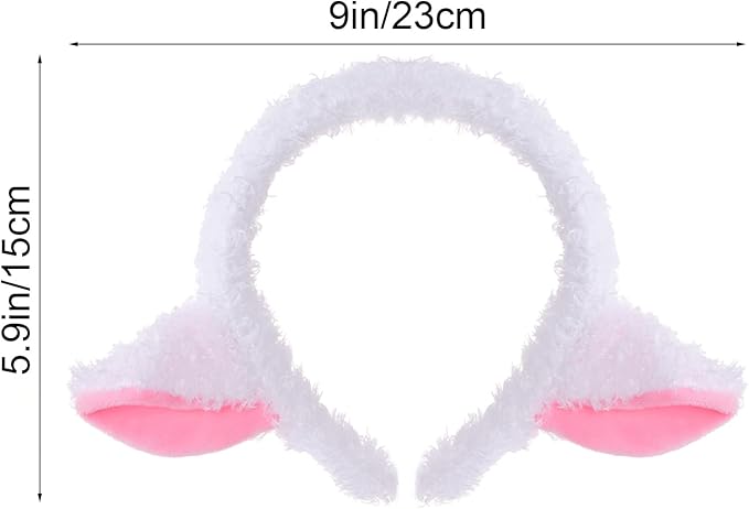 Pistha 2 PCS Animal Ears Headband Cute Furry Animal Ears Headbands for Halloween Costume