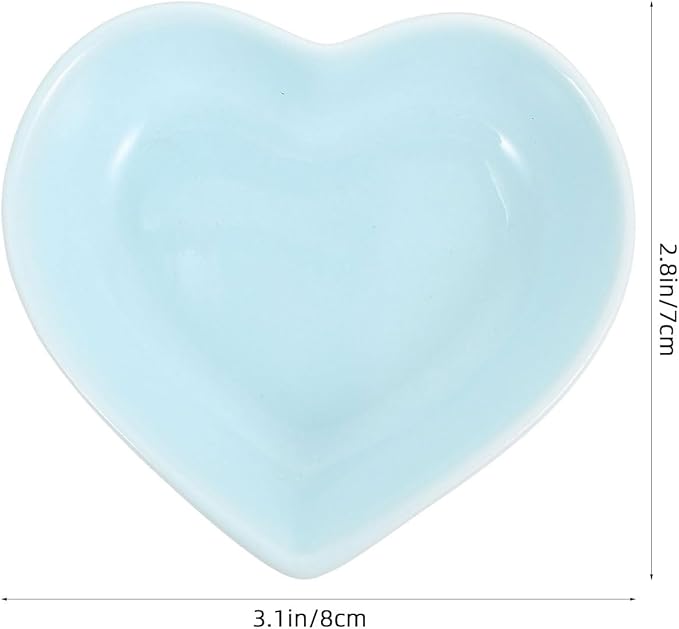 POPETPOP 3Pcs Hamster Food Bowl, Ceramic, Heart-Shaped Pet Feeder, Sufficient Quantity, Compact Size, Wide Application