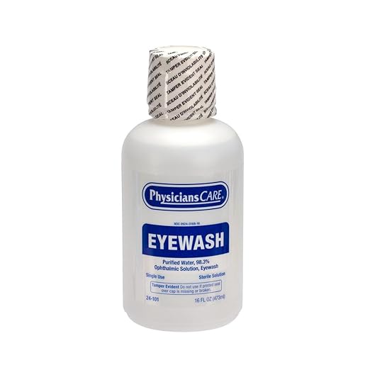 PhysiciansCare Eye Wash Solution,Sterile Isotonic Buffered Solution for Flushing & Irrigating Eyes,16-oz Bottle,(Pack of 12)