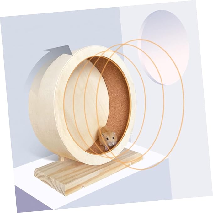 KESYOO Silent Wooden Exercise Wheel Toy for Hamster Hedgehog and Small Pets 12-inch Size for PET Play and Exercise Accessories