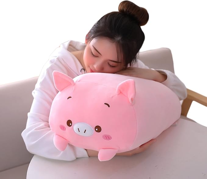 Pig Plush Pillow, Soft Pink Pig Stuffed Animal Body Pillow Toy Gifts for Bedding, Kids, 33.5"