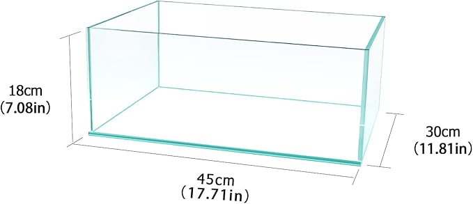 Fzone 6.4 Gal Shallow Rimless Low Iron Fish Tank Nova Clear Ultra-White 45° Mitered Edges Translucent Glass Anata Series Aquarium w/Black Foam Leveling Mat