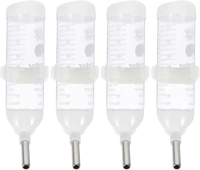 Totority Leakproof Hamster Water Bottles 4 Pack 4.23Oz Small Pet Drinking Feeder with Roller Ball Nozzle Easy Clean Secure Fixation for Cage or Travel