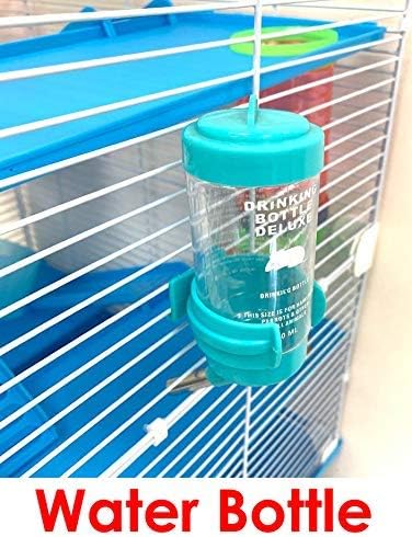 EXTRA LARGE 23" Habitat Hamster Rodent Gerbil Mouse Mice Rat Wire Cage Long Crossing Tube & Deep Tray Expandable and Customizable Hide House Excerise Running Wheel Water Bottle Food Dish