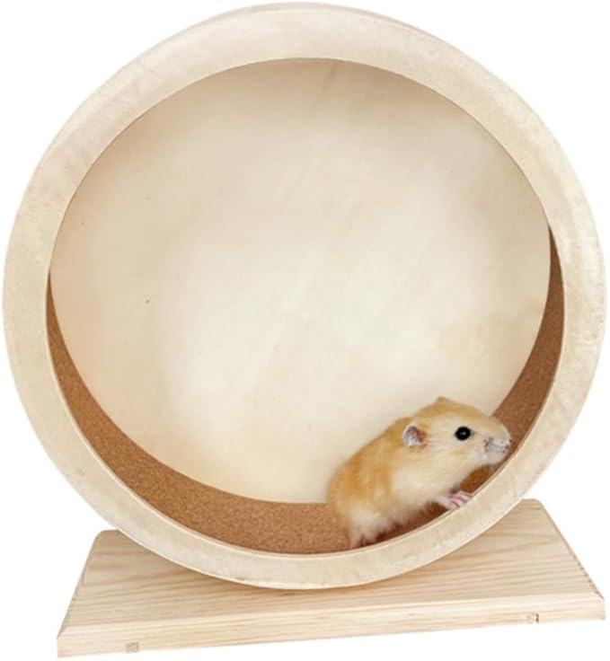 KESYOO Silent Wooden Exercise Wheel Toy for Hamster Hedgehog and Small Pets 12-inch Size for PET Play and Exercise Accessories
