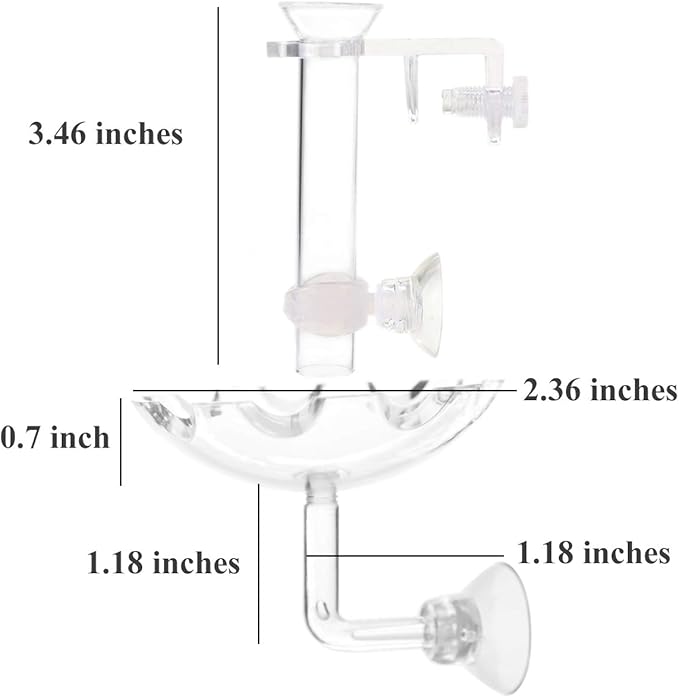 Shrimp Feeding Tube and Feeding Dish, Fit for Shrimp Fish, Mini Size, High Transparent Acrylic Material