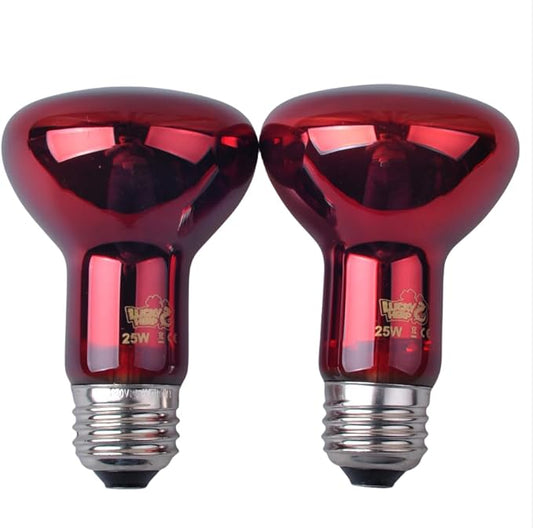 LUCKY HERP Reptile Infrared Basking Bulb,Terrarium Lighting Lamp,2-Pack (25, Watts)