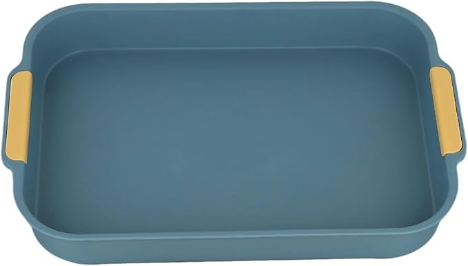 Small Animal Litter Box with Detachable Grid, Large Space Rabbit Toilet Tray for Guinea Pigs Hamster Chinchilla Ferret, Smooth Corner Plastic Potty Training Pan, Easy Clean Blue 36.5x24.5cm(A)