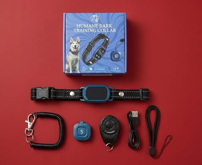 Beep & 2X VIBRATION Smart Dog Bark Collar| 2-in-1 Auto Anti-Bark & Training E-Collar with Remote| 20lbs+| Resizes for Small Medium & Large Dogs| 4 Humane Modes| Rechargeable| 5 Sensitivities