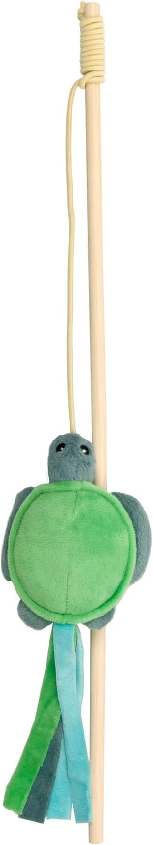 Cat Toys | Plush Turtle Teaser Cat Wand Toy | Eco Friendly Interactive Cat Toys for Indoor Cats