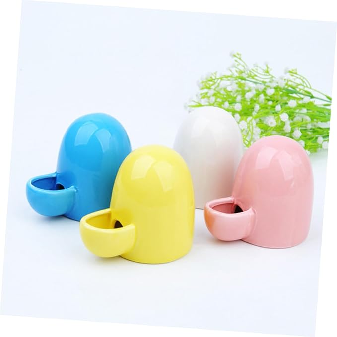 Milisten Small Pet Automatic Feeder and Water Dispenser Bowl 6.76Oz Ceramic Self-Dispensing Hamster Rabbit Drinking Supply for Small Animals
