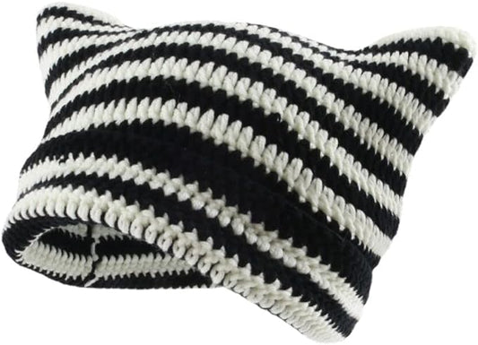 Crochet Hats for Women Cat Beanie Vintage Beanies Women Fox Hat Grunge Accessories Slouchy Beanies for Women