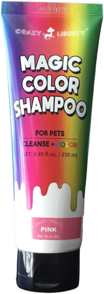 Crazy Liberty Magic Color Shampoos (Pink) - Semi-Permanent Pet Hair Coloring, Safe and Gentle Ammonia and Paraben Free, Non-Toxic for All Pets