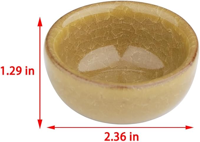 2 Pack Hamster Feeding Bowl, Hedgehog Ice Crack Design Ceramic Dish, Rat Gerbil Small Animal Food and Water Bowl (Colors May Vary)