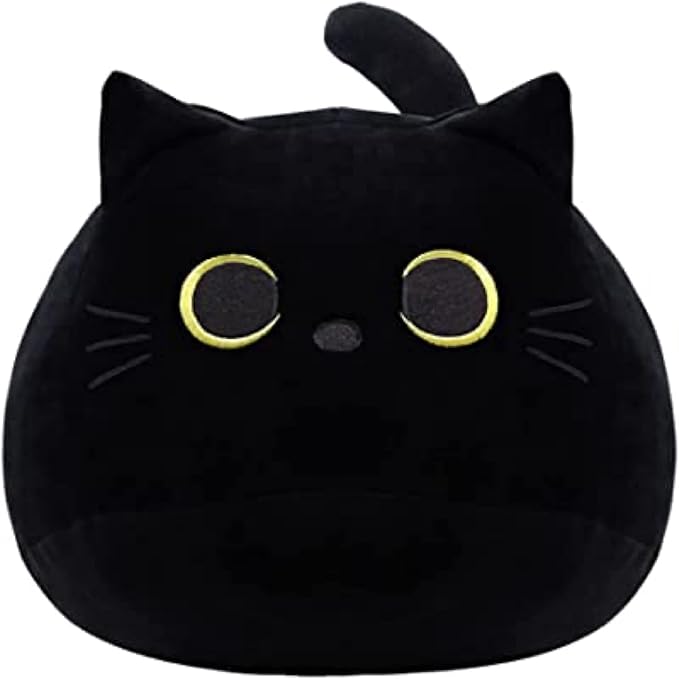 WeBingo Black Cat Plush Toy 16'', Giant Cat Stuffed Animal Plushies Pillow for Girl Boy Kid Adult, Large Big Soft Gift for Birthday Christmas Valentine's Day Home Decor