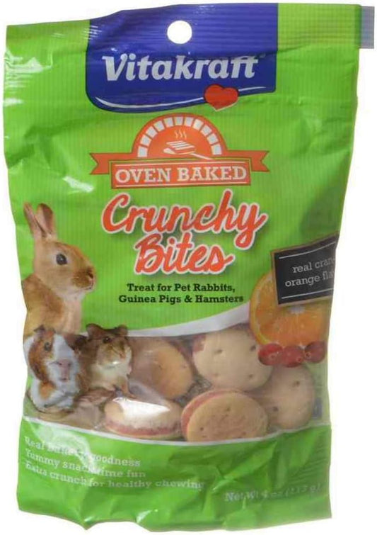 Vitakraft Oven Baked Crunchy Bites Small Pet Treats - Real Cran-Orange Flavor - 4 oz
