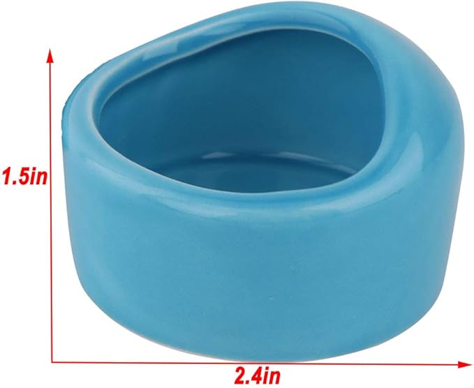 2 Pcs Ceramic Hamster Bowl, Small Animal Food Bowl and Water Dish Feeder for Hedgehog Hamster Guinea Pig Sugar Glider Rat Gerbil Mice Chinchilla (Colors May Vary)
