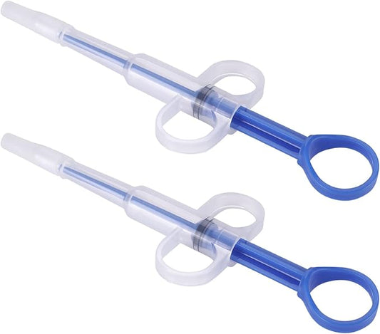 Ibluelover 2 Pcs Cat Dog Pill Shooter Pet Pill Water Feeder 2 Silicone Tips Syringes Puppy Tablet Feeding Dispenser Animals Feeding Tool Accessories for Cats Dogs Hamsters