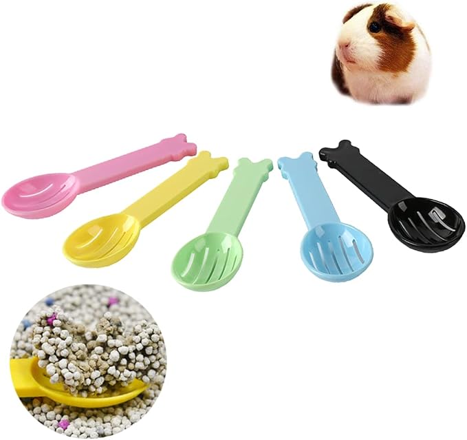 5 Pcs Hamster Scooper Plastic Litter Scoop Sifter Hamster Sand Shovel Pet Cleaning Tool Small Pet Urine Sand Shovel