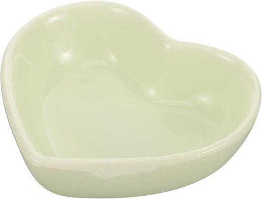 UKCOCO Ceramic Heart-Shaped Hamster Bowl Non-Spill Pet Food Dish for Animals for Chinchillas and Mice and Ceramic Design for Dry and Fresh Food