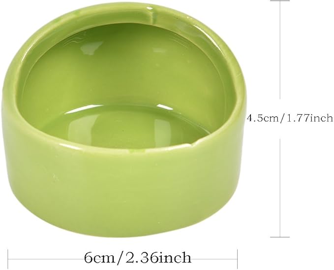 Gradient Side Hamster Ceramic Bowl,Cute Small Animal No Spill No Turnover Food Water Bowl Dish Holder for Guinea Pig Rodent Rat Gerbil Cavy Hedgehog Dwarf Feeder Feeding Bowl Basin,Pet Supplies,White