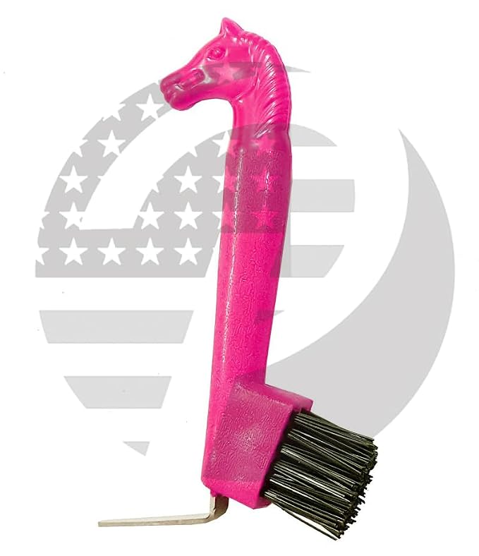 Horse Head HOOF PICKS WITH BRUSH (Pink)