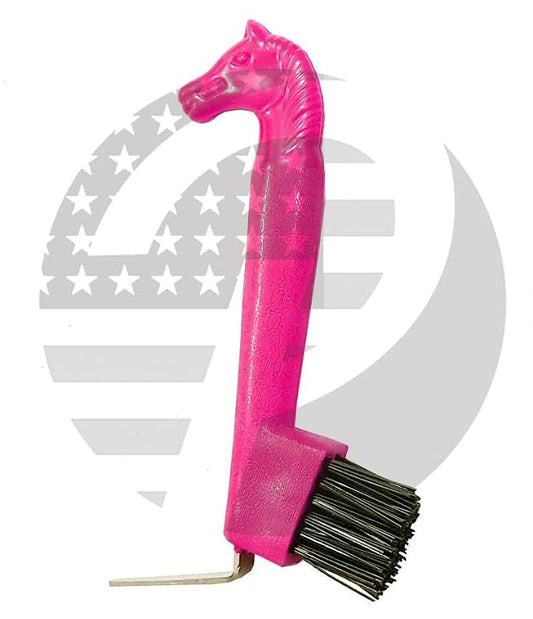 Horse Head HOOF PICKS WITH BRUSH (Pink)