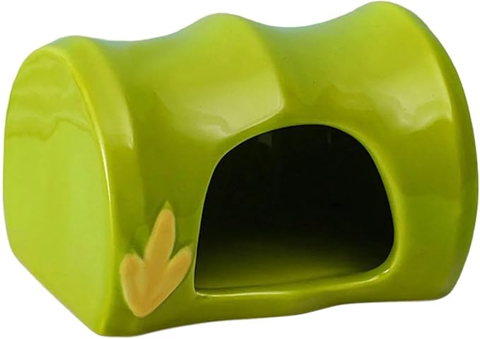 Gralara Ceramic Hamster House Hideout Habitat Decorations, Creative Tiny Hut Cave, Nest for Gerbils Rats Chinchillas Squirrel Rabbits, 10.2x8.7x3cm