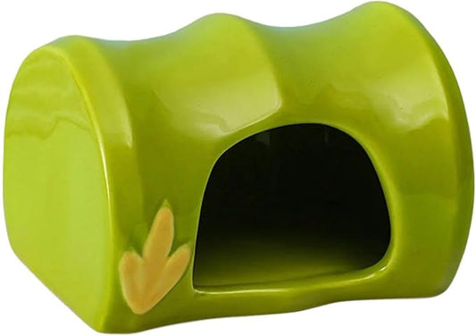 Gralara Ceramic Hamster House Hideout Habitat Decorations, Creative Tiny Hut Cave, Nest for Gerbils Rats Chinchillas Squirrel Rabbits, 10.2x8.7x3cm