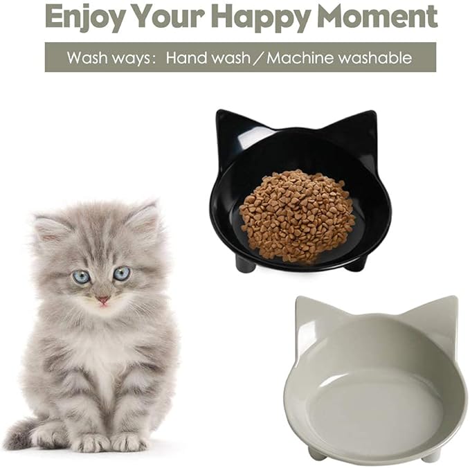 Pets Dog Cat Food Bowl – Non-Slip Wide, Shallow Pet Dish for Whisker Fatigue Relief, Safe for Puppies & Rabbits