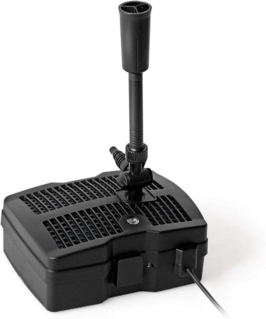 Goplus 4 in 1 Submersible Pond Filter Pump, 660 GPH Fountain Pump w/ 9-Watt S-terilizer & 3 Nozzles, All-in-One Water Pond Cleaning System w/Built-in Pump Outdoor(Black)