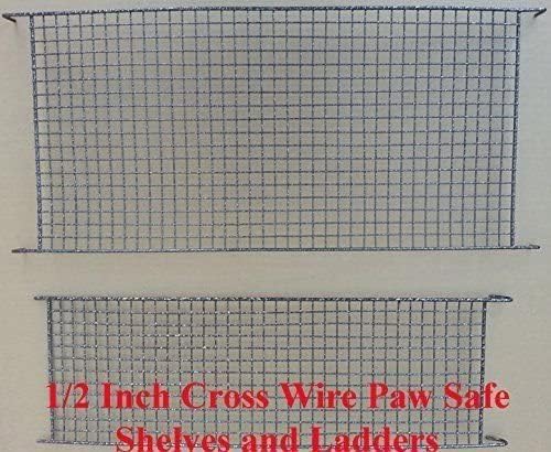 Large 3-Levels Foldable Ferret Chinchilla Sugar Glider Rats Animal Chew Free Metal Carrier Travel Cage with Narrow 3/8" Wire Bar Spacing Prevent Escape and Stuck Shelves and Ladders Included