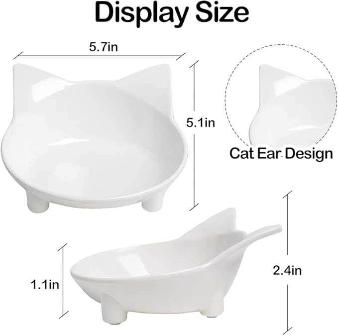 Cat & Dog Food Bowl – Non-Slip Wide Shallow Pet Dish for Whisker Fatigue Relief, Safe for Puppies & Rabbits(Safe Food-Grade)