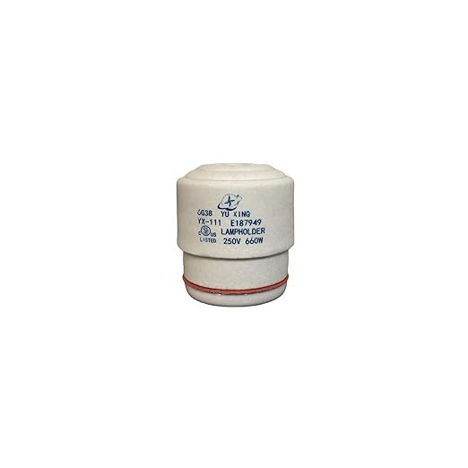 UL Listed E26 Ceramic Lamp Socket, 660W High-Temp Porcelain Light Holder for Brooder Heat Lamp, Reptile Basking Fixture, DIY Replacement (White, 4-Pack)