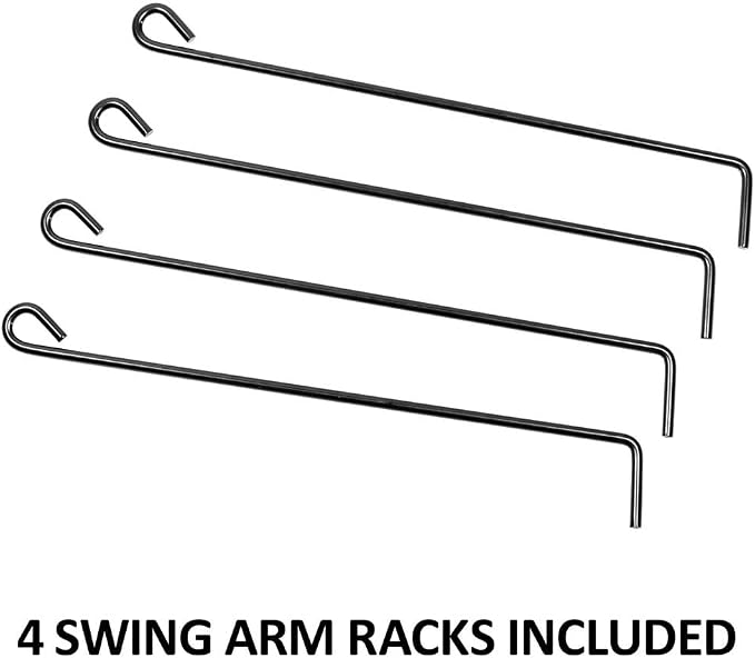 EASY-UP 4 Arm Swing Blanket and Pad Rack | Freestanding Portable Saddle Pad Rack for Horse Shows & Barns | Holds 4 Blankets or Pads | Removable Arms | Stable with T-Bar Base