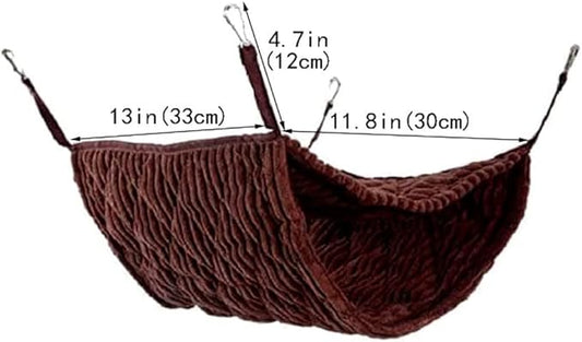 Large Ferret Hammock Hanging Tunnel Bed for Cage Hanging Plush Double Bunk Bed for Rats, Hamsters, Guinea Pigs, Chinchillas, Squirrels (Grey)