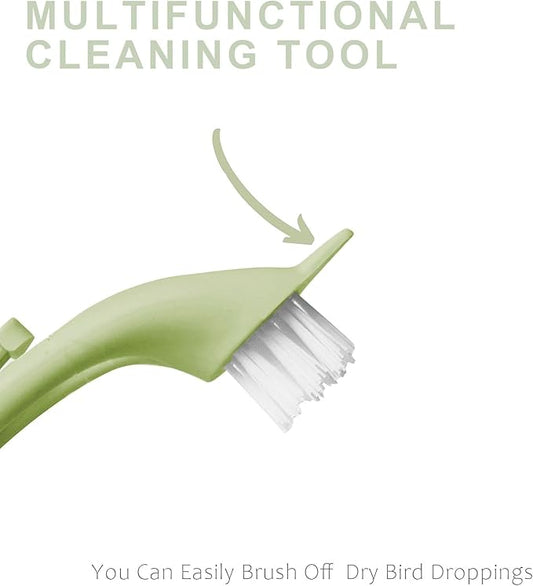 Bird Cage Cleaning Brush with Long Ergonomic Handle - Durable Bristlesfor Cleaning Parrot Cages, Kennels, and Perches,Removes Poop and Keeps Bird Cages Fresh,Essential Bird Cage Accessory