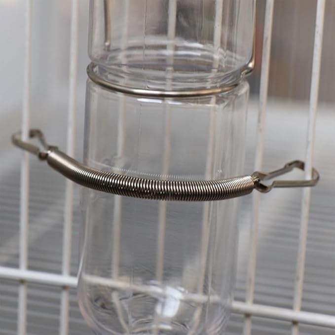 10Pcs Spring with 2 Clips, Wire Cage Clips for Small Pet Water Bottle, Rabbit, Guinea Pig, Hamster