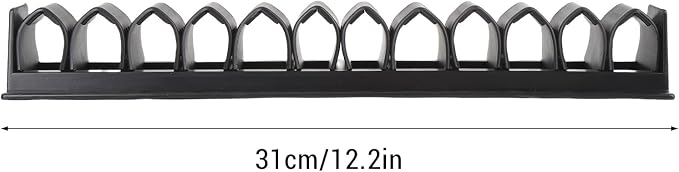 Premium ABS Horse Whip Crop Holder, Holds Up to 12 Whips, Wall Mounted Organizer for Fishing Pole Storage Black, Designed for Long Term Use