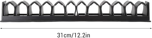 Premium ABS Horse Whip Crop Holder, Holds Up to 12 Whips, Wall Mounted Organizer for Fishing Pole Storage Black, Designed for Long Term Use
