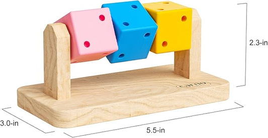 Hamster Enrichment Toys, Hamster Chew Toys, Wooden Small Animal Cage Accessories, for Syrian & Dwarf Hamsters, Gerbils, Rats