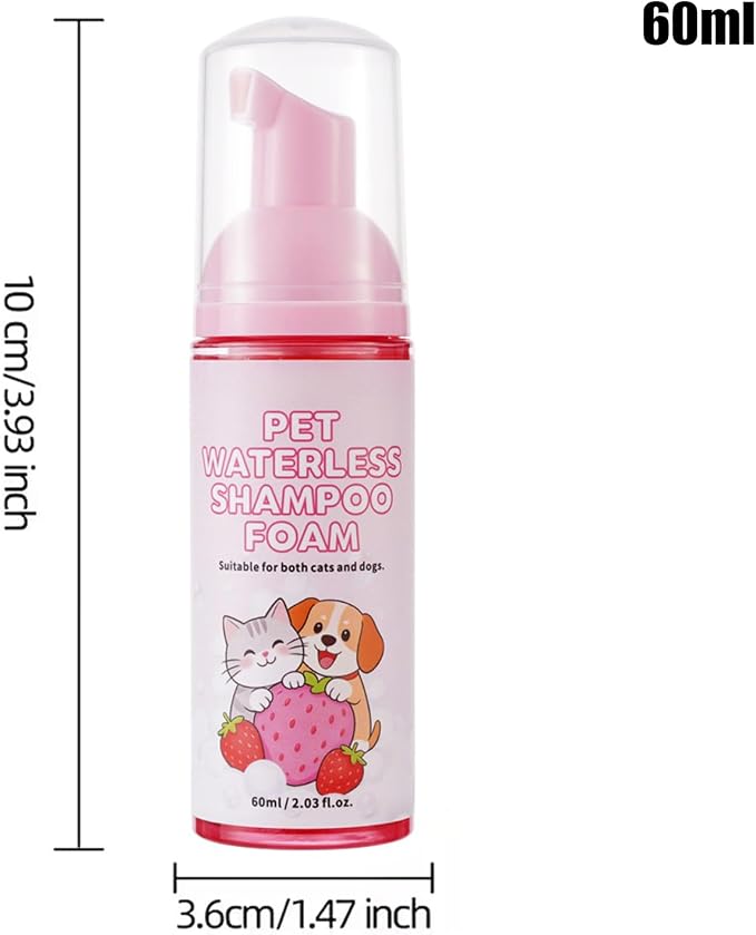 Rabbit Shampoo Mousse, 3.6x10cm Waterless Cleaning Foam, Small Pet Washing Solution for Grooming, Hygiene, Furs, Maintenance, Rabbits, Guinea Pigs