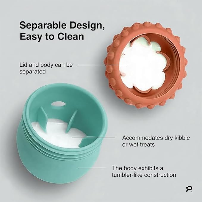PiFi Interactive Dog Toys for Small Dogs, Treat Dispensing Dog Toy for Wet, Dry & Frozen Treats, Slow Feeder & BPA-Free Enrichment Toy, Twist-Apart Easy-Clean Design